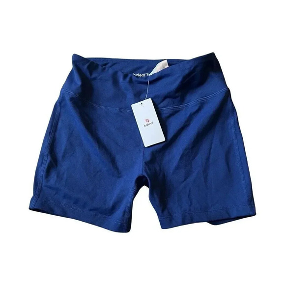 Baleaf High Waist Biker Shorts Navy Pockets Kids Size Large - Picture 3 of 4